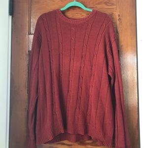 Oscar de la renta orange cable knit sweater